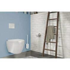 Imagén: Комплект четка за тоалетна Carvo - Неръждаема стомана, бял, мат