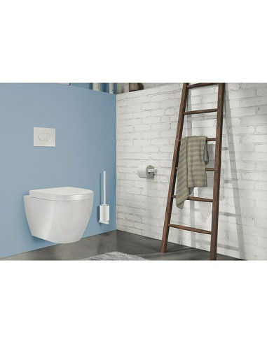 Комплект четка за тоалетна Carvo - Неръждаема стомана, бял, мат