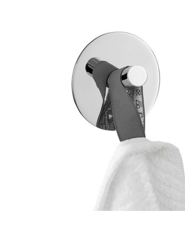 Самозалепваща закачалка за кърпи Duplo - Неръждаема стомана, сребриста