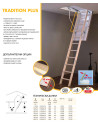 Сгъваема таванска стълба Tradition PLUS 139/69/-280 см - топлоизолирана, бял капак MDF