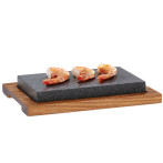 Комплект гранитен камък за печене и сервиране с дървена подложка “Country“ - KELA