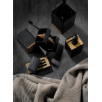 Сапунерка “Cube“ - черна с дървен елемент - KELA