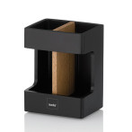 Поставка за четки за зъби “Cube“ - черна с дървен елемент - KELA