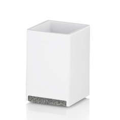 Чаша за баня “Cube“ - бяла с елемент във вид на камък - KELA