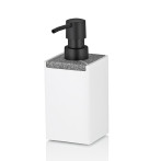 Диспенсър за течен сапун “Cube“ - бял с елемент във вид на камък - 300 мл. - KELA