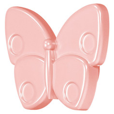 Imagén: Мебелна дръжка пеперуда - ДхШхВ 27х70х53 мм, пластмаса, розова