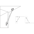 Амортисьор за мебелна врата Indaux - 277 мм, сив