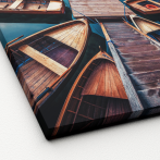 Картина ProArt Езеро с дървени лодки - 40х40 см, дигитален печат върху канава