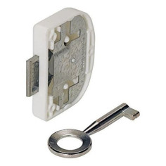 Мебелна заключалка - Отворът за ключа се намира на 20 мм от ръба, бяла