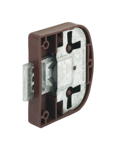 Мебелна заключалка - Ключалката е на 15 мм от долния ръб, кафява