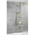 Регулируема ъглова етажерка за баня Wenko Easy - 4 нива, ДхШ 19,5х26 см, пластмаса, алуминиева тръба, бяла