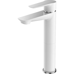 Imagén: Смесител за умивалник Frost - Височина до аератора 21 см, бял, хромиран