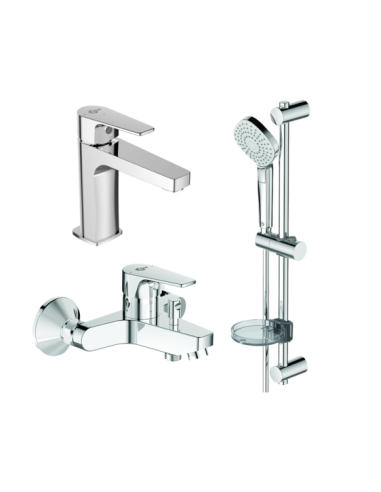 Комплект душ и смесители Ideal Standard Esla - Смесител за умивалник, смесител за вана и душ, душ комплект