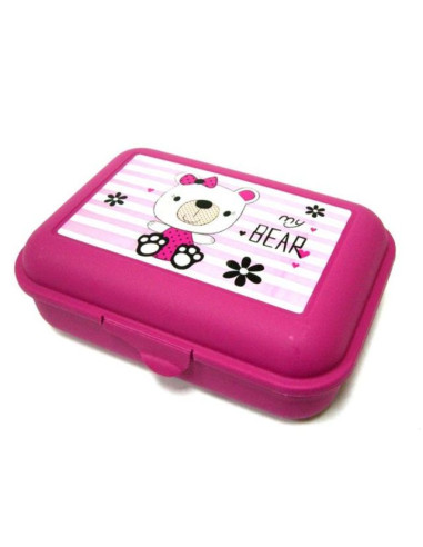 Пластмасова кутия за сандвичи - 19х13,5х6,5 см, розова