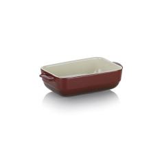 Керамична тава за печене “Malin“ - 22,5 х 12,5 см - цвят червено и бежово