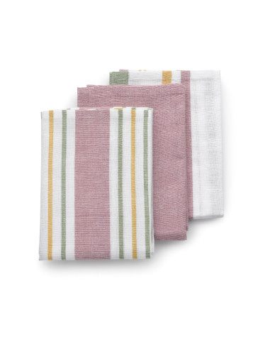 Комплект от 3 бр. домакински кърпи за съдове “Pasado“ - 65х45 см. - пастелено розови
