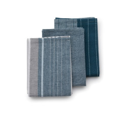 Комплект от 3 бр. домакински кърпи за съдове “Pasado“ - 65х45 см - тъмно сини