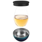 Чаша с термоизолираща основа “WINE KUZIE“ - цвят сребрист