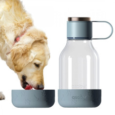 Бутилка за вода с купичка за куче “DOG BOWL“- 1,5л - цвят син