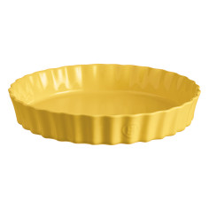 Керамична дълбока форма за печене - Ø 32 - цвят жълт
