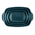 Керамична тава "LARGE RECTANGULAR OVEN DISH" - 42х28 см - цвят синьо-зелен
