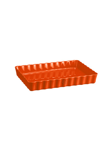 Керамична форма за тарт "DEEP RECTANGULAR TART DISH" - цвят оранжев