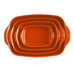 Керамична тава "LARGE RECTANGULAR OVEN DISH" - 42х28 см - цвят оранжев
