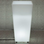 Светеща саксия Melisa - 1хЕ27, 15W, ДхШхВ 30x30х60 см, IP65, бяла