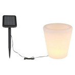 LED соларна светеща ваза Globo - 4x0,1 W, 3000 К, 27х29 см, IP44, RGB, бяла