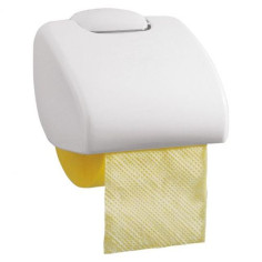 Поставка за тоалетна хартия Poseidon Emotion - С капак, пластмаса, бяла