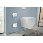 Поставка за тоалетна хартия Zack Carvo - Без капак, неръждаема стомана, бяла мат