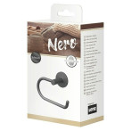 Поставка за тоалетна хартия Lenz Nero - Без капак, метал, черна, мат