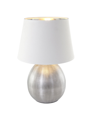 Настолна лампа Trio Luxor - До 60 W, 1хЕ27, 35 см, IP20, бяла, сребриста