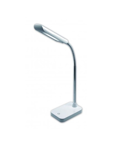 LED настолна лампа - 5 W, 4000 К, 320 lm, 38 см, бяла, тъч димер