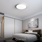 LED плафон Green Tech - 20 W, 3000-4000-6000 K, 1800 lm, IP40, ØхВ 30х2,5 см, бял