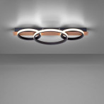 LED плафон Leuchten Direkt Trooper - 41 W, 3000 K, 1300 lm, IP20, ДхШхВ 68х30х8 см, черен, метал