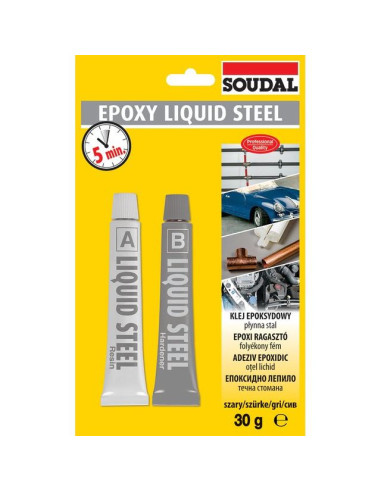 Епоксидно лепило за метал Soudal Epoxy Liquid Steel - 30 г