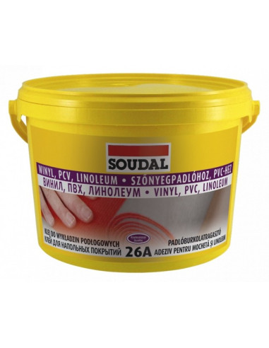 Лепило за подови настилки Soudal 26A - 5 кг, пастообразно, жълто-кафяво