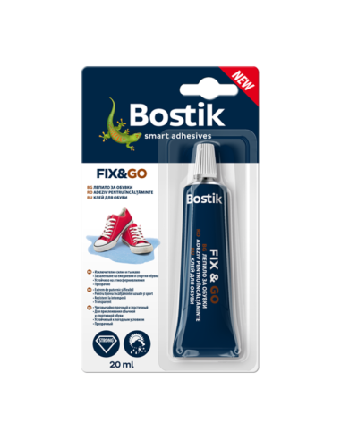 Лепило за обувки Bostik Fix & Go - 20 мл, прозрачно