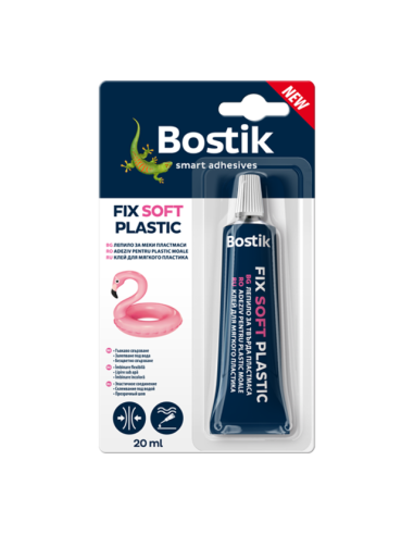 Лепило за меки пластмаси Bostik Fix Soft Plastic - 20 мл, прозрачно