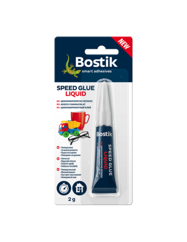 Течно моментно лепило Bostik Speed Glue Liquid - 2 г, прозрачно