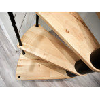 Вита интериорна стълба VENEZIA - стъпала и перила - бук, парапет черен - диаметър - Ø: 120, 140 и 160 см