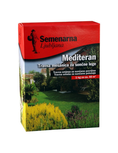 Тревна смеска Semenarna Ljubljana - 1 кг, за 40 м², за слънчеви площи