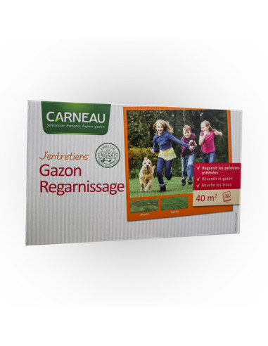 Тревна смеска Carneau Gazon de Regarnissage - 1 кг, за 40 м², за възстановяване на тревни площи