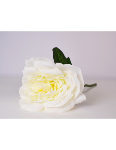 Изкуствена роза IRA Commerce - Височина 23 см, бяла