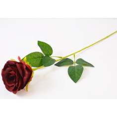 Изкуствена роза IRA Commerce - Височина 63 см, бордо