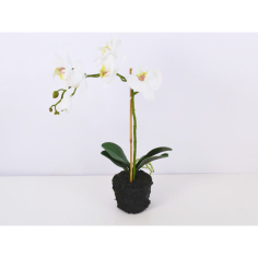 Изкуствена орхидея IRA Commerce - Височина 45 см, с корен, бяла