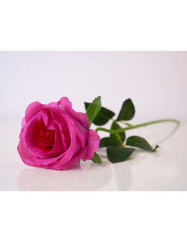 Изкуствена роза IRA Commerce - Височина 50 см, цвят фуксия