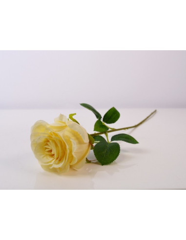 Изкуствена роза IRA Commerce - Височина 48 см, цвят крем