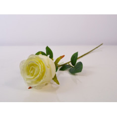 Изкуствена роза IRA Commerce - Височина 48 см, антик бяла